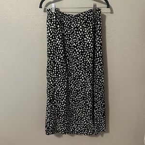 Black and white polka dot midi skirt from Loft
